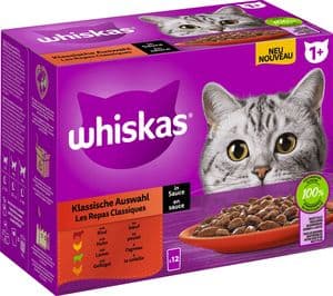 Whiskas PB +1 Klassis.Auswahl in Sauce 12x85g