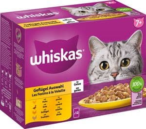 Whiskas PB +7 Geflügel Auswahl in Gelee 12x85g