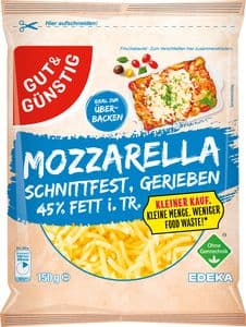 G&G Mozzarella 45% gerieben 150g VLOG Kleiner Kauf