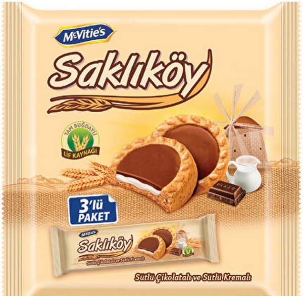 SAKLIKÖY CIKOLATALI & SÜTLÜ BISKÜVI 3X100g
